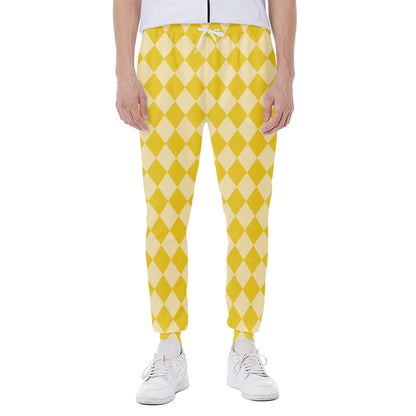 Yellow Harlequin Pattern Print Scuba Joggers