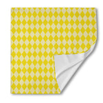 Yellow Harlequin Pattern Print Silk Bandana