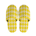 Yellow Harlequin Pattern Print Slippers