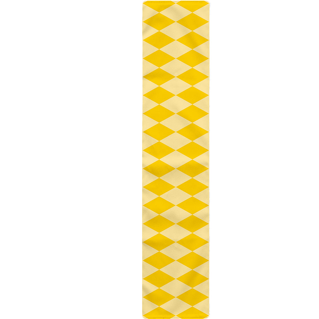 Yellow Harlequin Pattern Print Table Runner