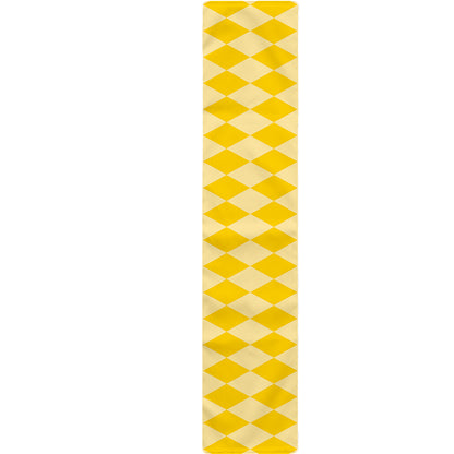Yellow Harlequin Pattern Print Table Runner