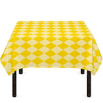Yellow Harlequin Pattern Print Tablecloth