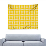 Yellow Harlequin Pattern Print Tapestry