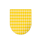 Yellow Harlequin Pattern Print Toilet Lid Cover
