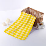 Yellow Harlequin Pattern Print Towel