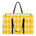 Yellow Harlequin Pattern Print Utility Tote Bag