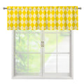 Yellow Harlequin Pattern Print Window Valance