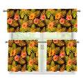 Yellow Hawaiian Tropical Pattern Print 3 Piece Kitchen Curtains