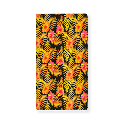 Yellow Hawaiian Tropical Pattern Print Baby Crib Sheet