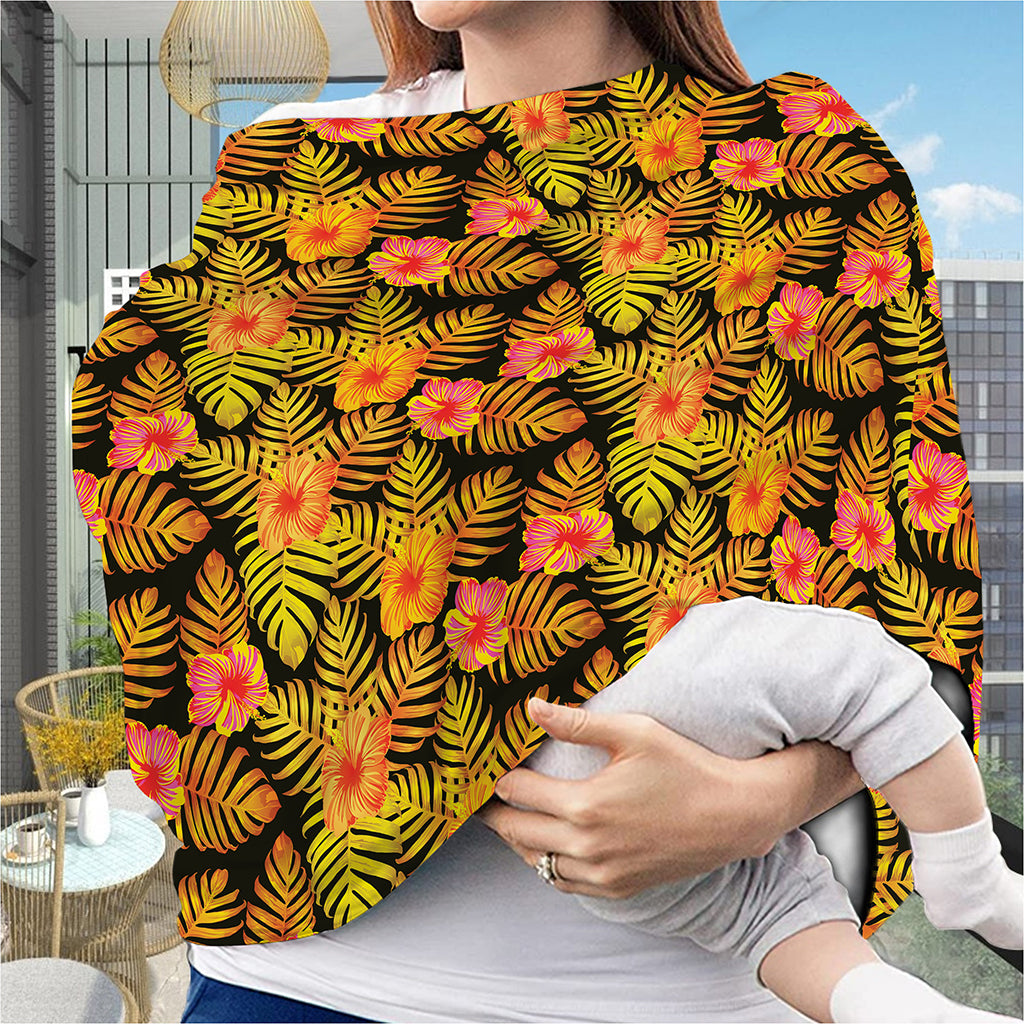 Yellow Hawaiian Tropical Pattern Print Baby Seat Cover