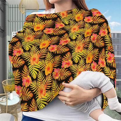 Yellow Hawaiian Tropical Pattern Print Baby Seat Cover