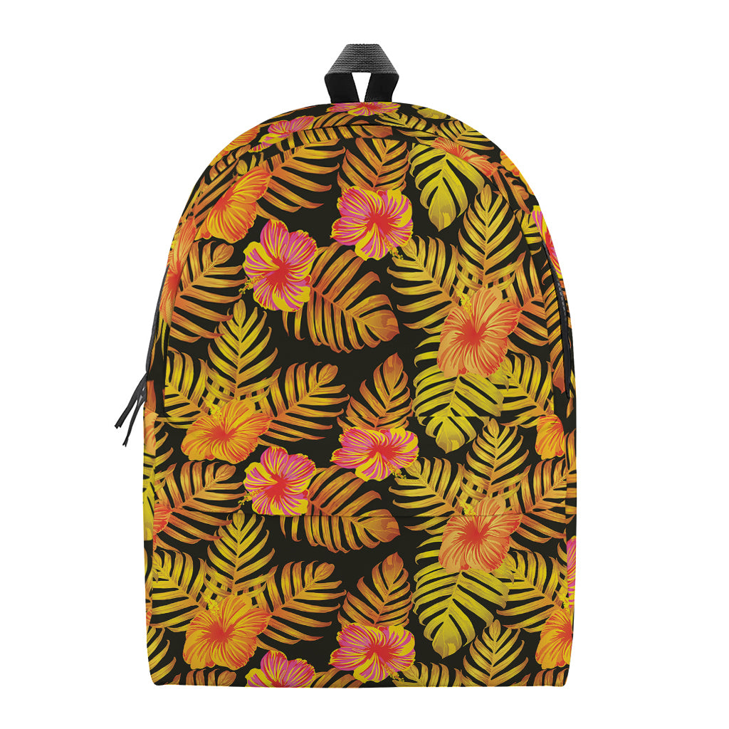 Yellow Hawaiian Tropical Pattern Print Backpack