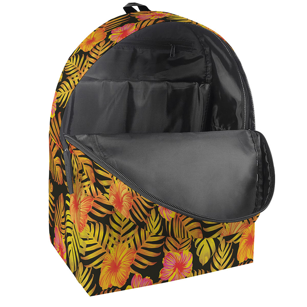 Yellow Hawaiian Tropical Pattern Print Backpack