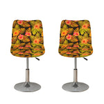 Yellow Hawaiian Tropical Pattern Print Bar Stool Covers