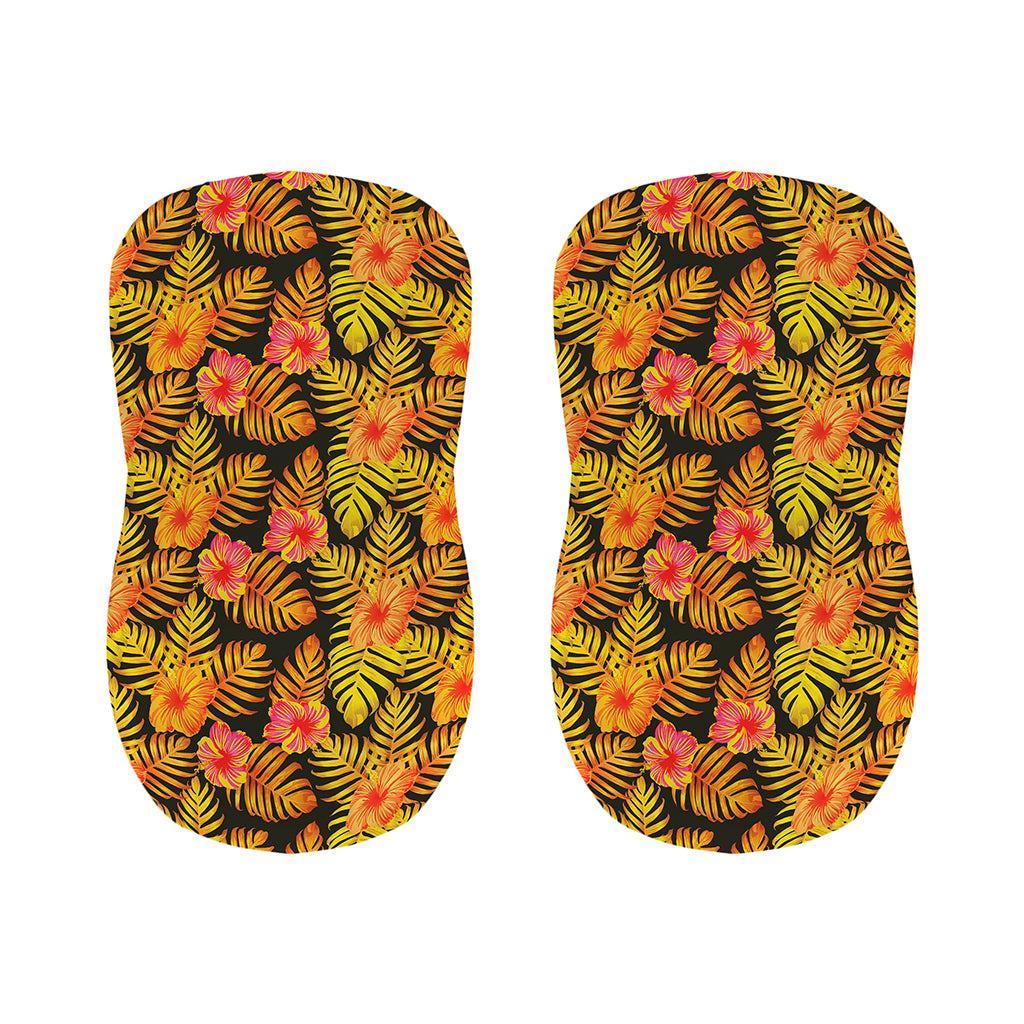 Yellow Hawaiian Tropical Pattern Print Bar Stool Covers