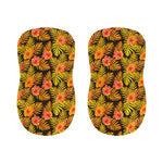 Yellow Hawaiian Tropical Pattern Print Bar Stool Covers