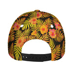 Yellow Hawaiian Tropical Pattern Print Baseball Cap
