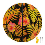 Yellow Hawaiian Tropical Pattern Print Basketball