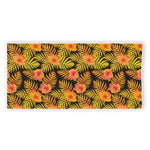 Yellow Hawaiian Tropical Pattern Print Beach Towel