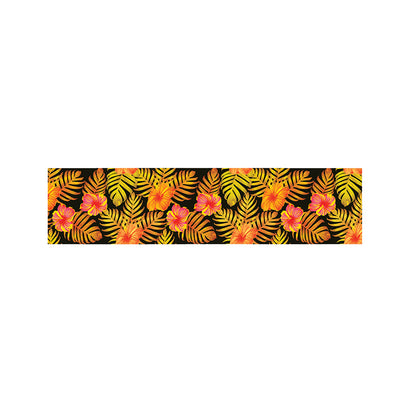 Yellow Hawaiian Tropical Pattern Print Bed Runner