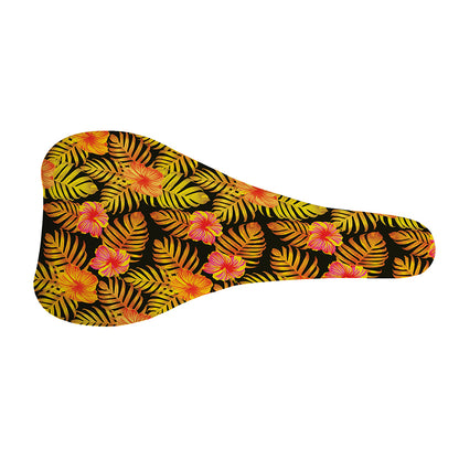 Yellow Hawaiian Tropical Pattern Print Bicycle Seat Cover