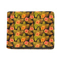 Yellow Hawaiian Tropical Pattern Print Bifold Wallet