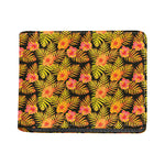 Yellow Hawaiian Tropical Pattern Print Bifold Wallet