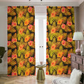 Yellow Hawaiian Tropical Pattern Print Dimout Pencil Pleat Curtains