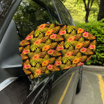 Yellow Hawaiian Tropical Pattern Print Car Side Mirror Covers
