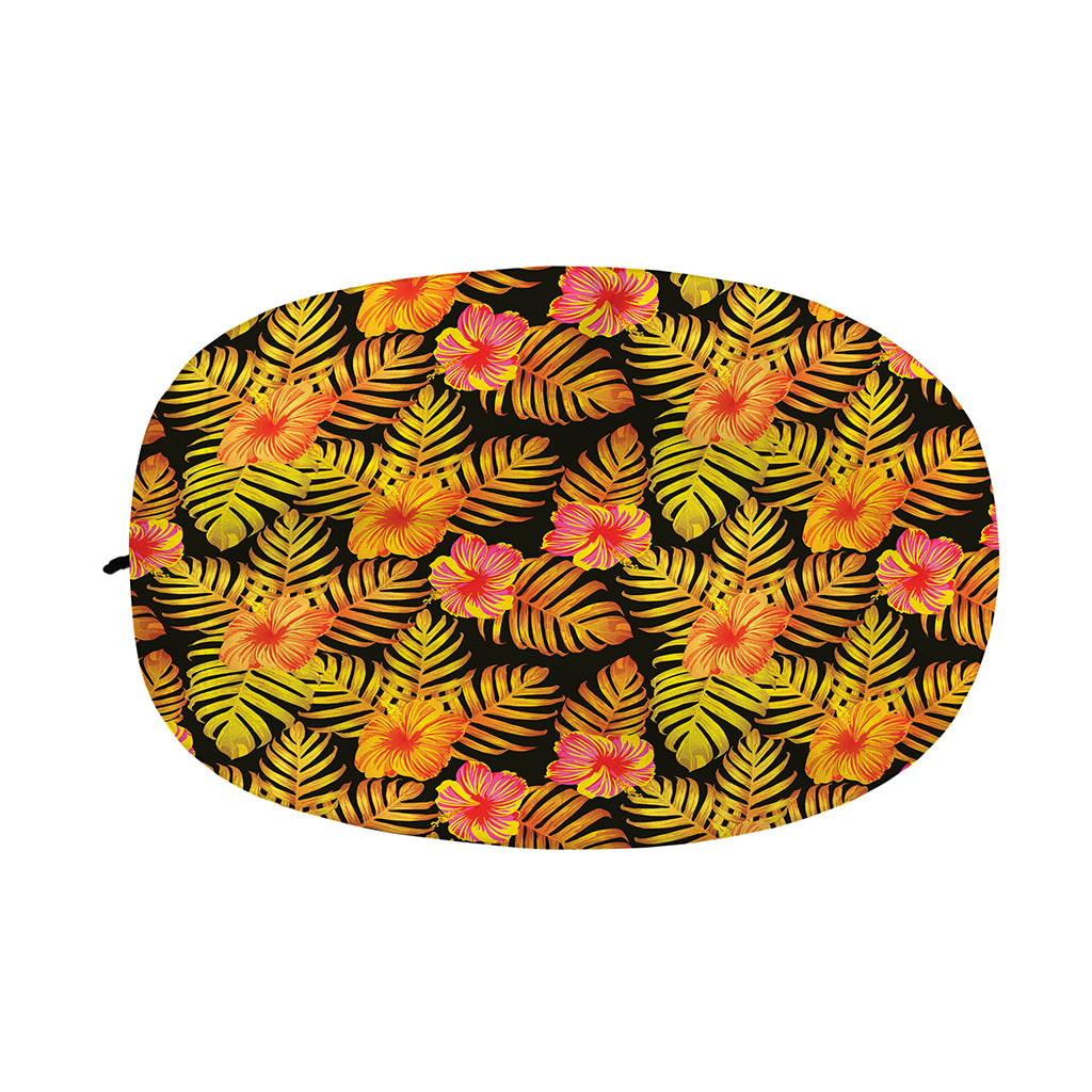 Yellow Hawaiian Tropical Pattern Print Car Side Mirror Covers