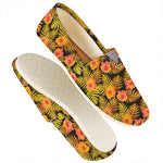 Yellow Hawaiian Tropical Pattern Print Casual Shoes