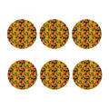 Yellow Hawaiian Tropical Pattern Print Coaster Set