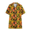 Yellow Hawaiian Tropical Pattern Print Cotton Hawaiian Shirt