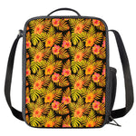 Yellow Hawaiian Tropical Pattern Print Crossbody Lunch Bag