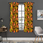 Yellow Hawaiian Tropical Pattern Print Curtain