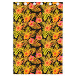 Yellow Hawaiian Tropical Pattern Print Curtain