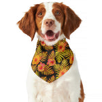 Yellow Hawaiian Tropical Pattern Print Dog Bandana