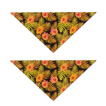 Yellow Hawaiian Tropical Pattern Print Dog Bandana