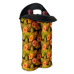 Yellow Hawaiian Tropical Pattern Print Double Neoprene Wine Tote