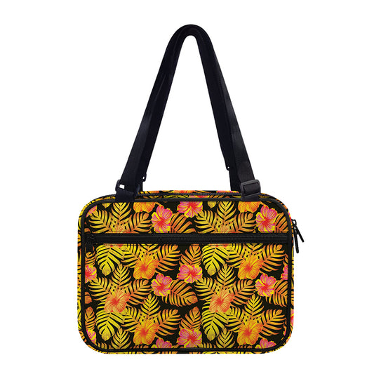 Yellow Hawaiian Tropical Pattern Print Double Strap Bible Bag