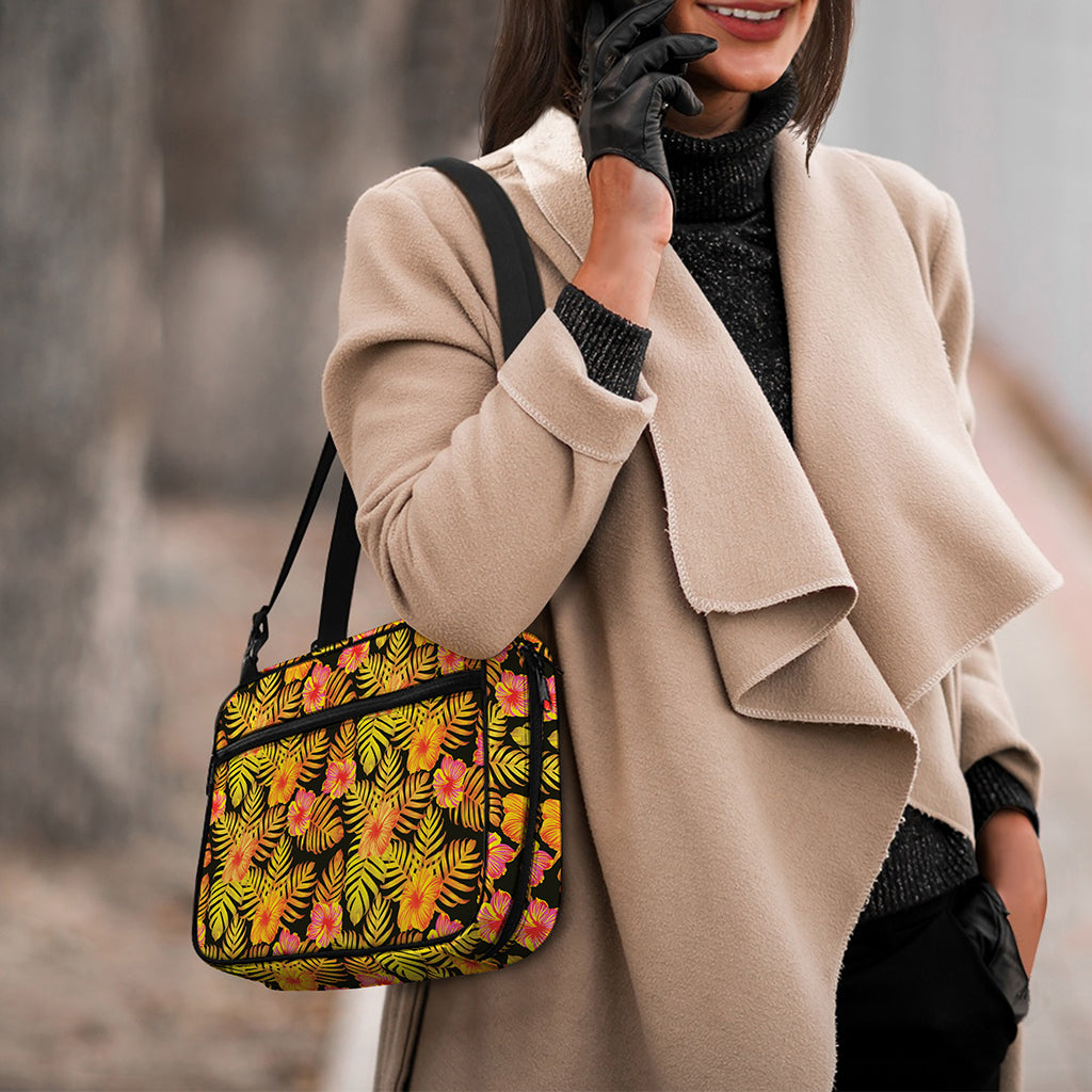 Yellow Hawaiian Tropical Pattern Print Double Strap Bible Bag