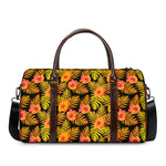 Yellow Hawaiian Tropical Pattern Print Duffle Bag