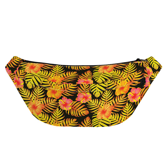 Yellow Hawaiian Tropical Pattern Print Fanny Pack