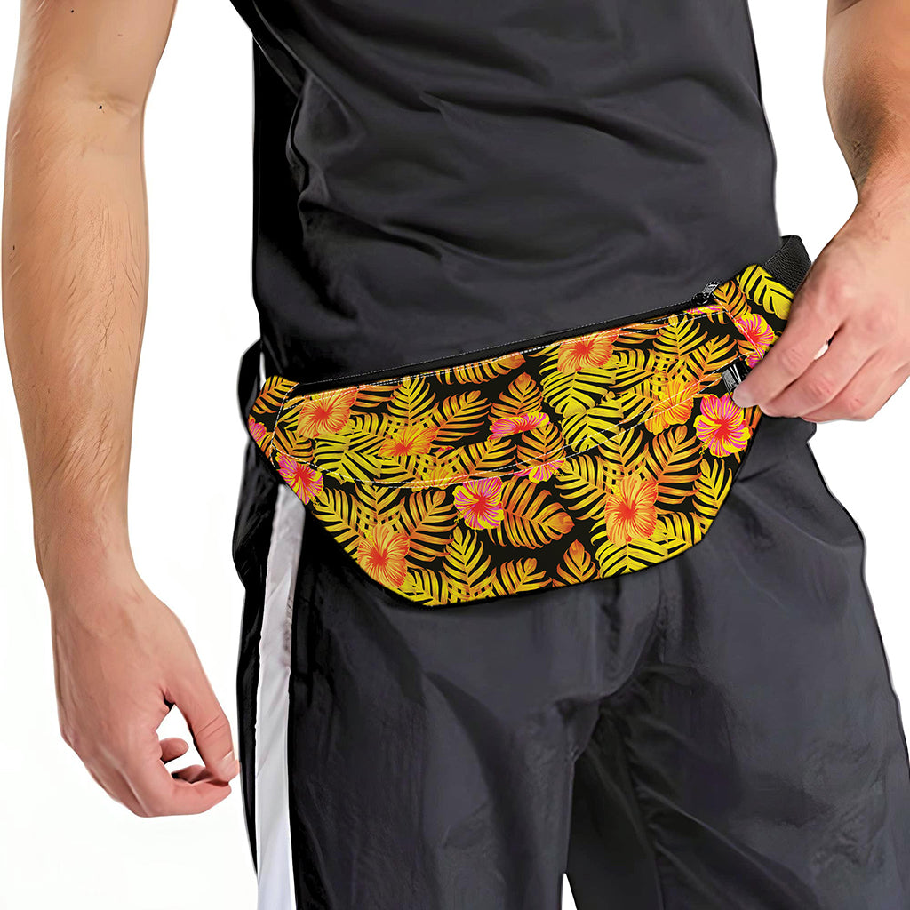 Yellow Hawaiian Tropical Pattern Print Fanny Pack