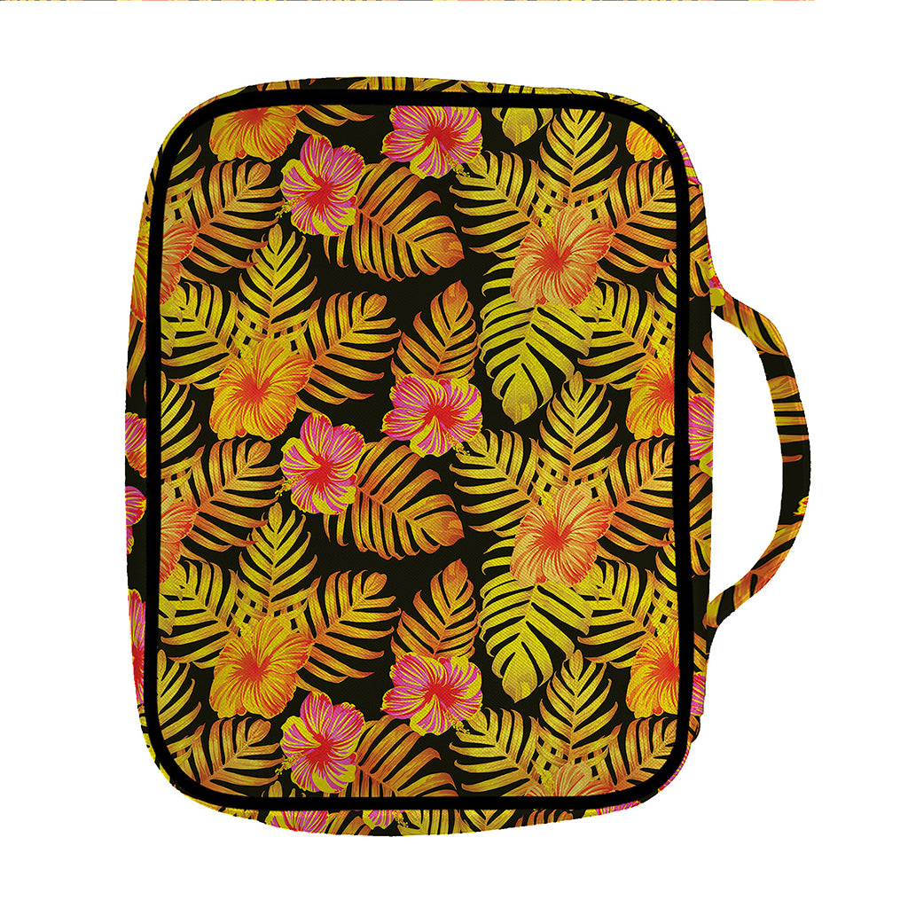 Yellow Hawaiian Tropical Pattern Print Front Pocket Bible Bag