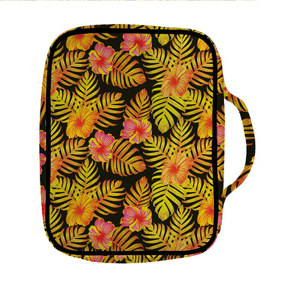 Yellow Hawaiian Tropical Pattern Print Front Pocket Bible Bag