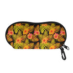 Yellow Hawaiian Tropical Pattern Print Glasses Case