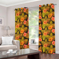Yellow Hawaiian Tropical Pattern Print Grommet Curtains