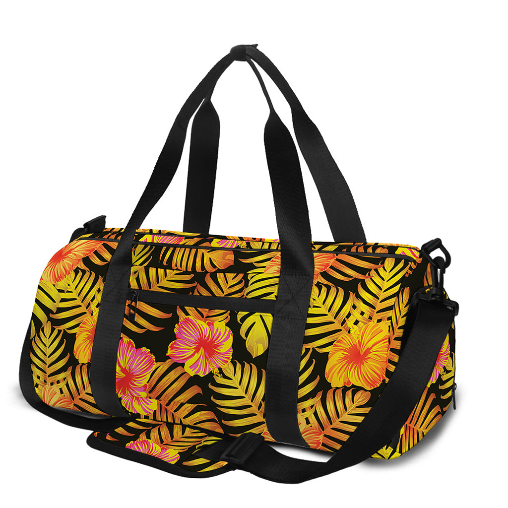 Yellow Hawaiian Tropical Pattern Print Gym Bag