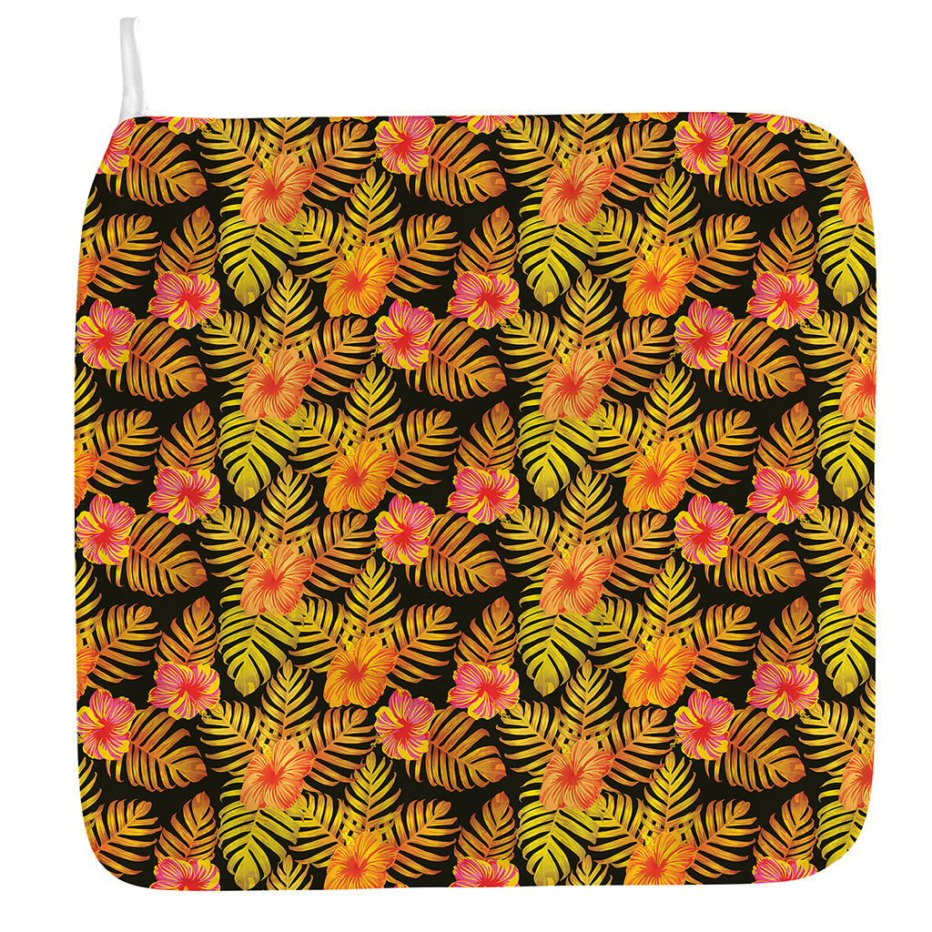 Yellow Hawaiian Tropical Pattern Print Hand Towel
